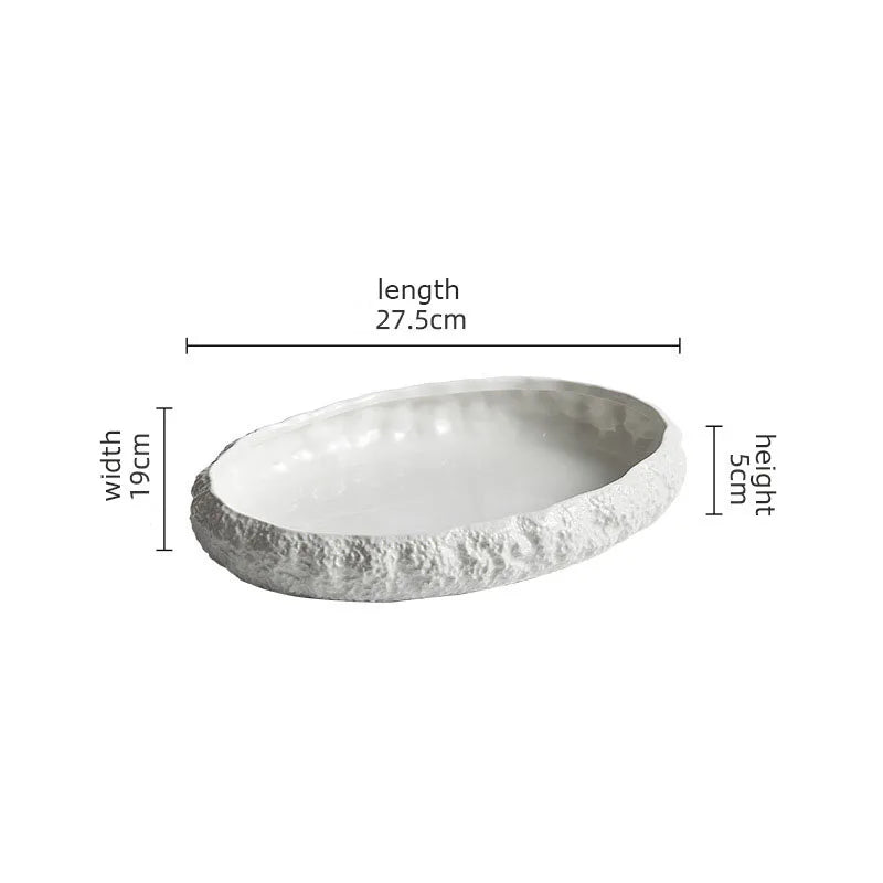 Rock Texture Ceramic Main Dish Plate - Handy House