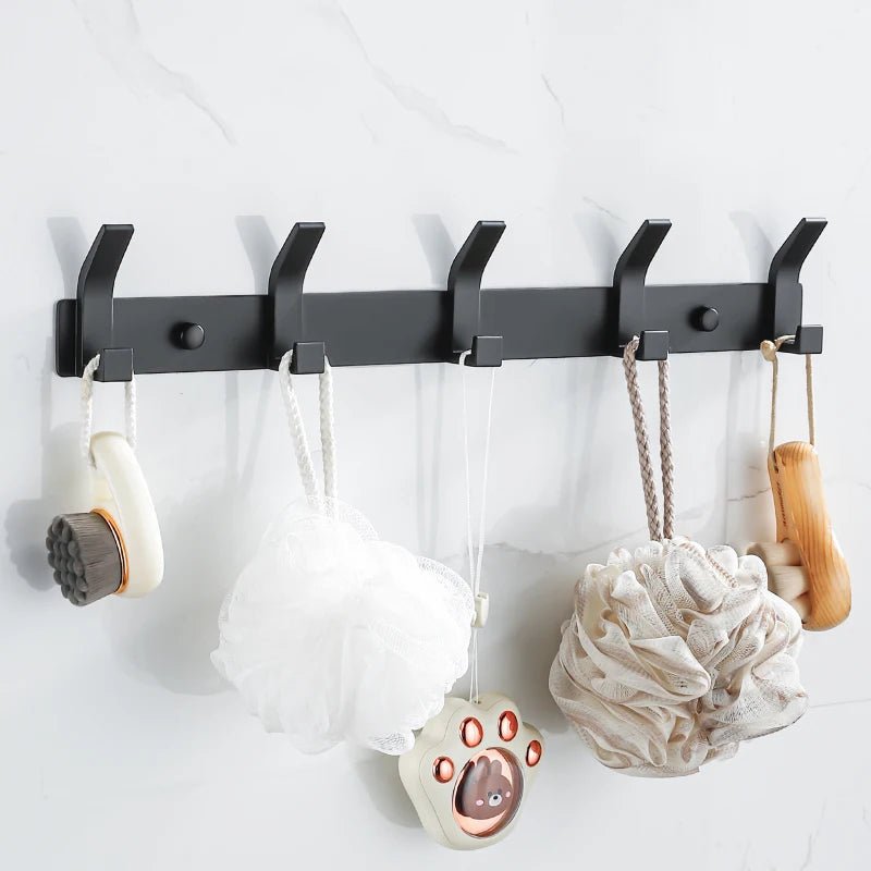 Modern Aluminium Black Towel Holder - Black - Handy House